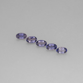 캐럿 천연 바이올렛 블루 아이올라이트 보석, 타원형 컷, 5.1×3.2 mm, VS