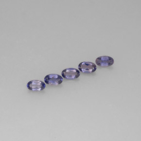 캐럿 천연 바이올렛 블루 아이올라이트 보석, 타원형 컷, 5.1×3.2 mm, VS