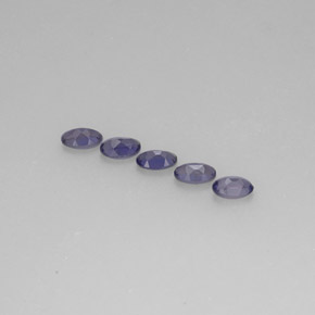캐럿 천연 바이올렛 블루 아이올라이트 보석, 타원형 컷, 5.1×3.2 mm, VS