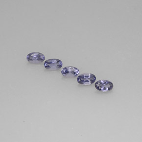 캐럿 천연 바이올렛 블루 아이올라이트 보석, 타원형 컷, 5.1×3.2 mm, VS