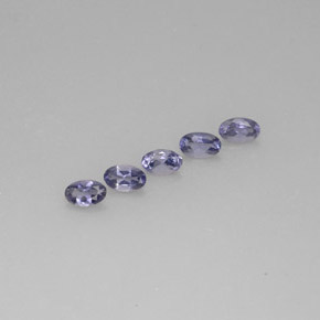 캐럿 천연 바이올렛 블루 아이올라이트 보석, 타원형 컷, 5.1×3.2 mm, VS