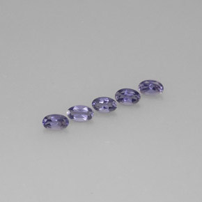 캐럿 천연 바이올렛 블루 아이올라이트 보석, 타원형 컷, 5.1×3 mm, VS