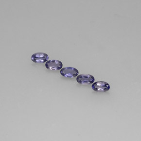 캐럿 천연 바이올렛 블루 아이올라이트 보석, 타원형 컷, 4.8×3 mm, VS
