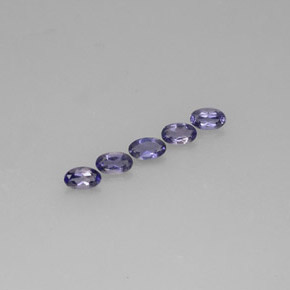 캐럿 천연 바이올렛 블루 아이올라이트 보석, 타원형 컷, 4.8×3 mm, VS