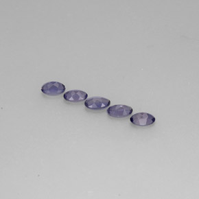 캐럿 천연 바이올렛 블루 아이올라이트 보석, 타원형 컷, 4.8×3 mm, VS