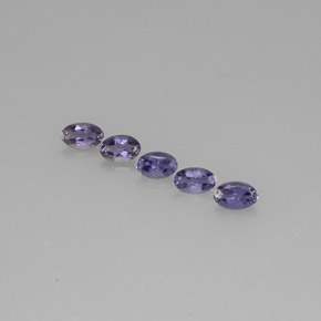 캐럿 천연 바이올렛 블루 아이올라이트 보석, 타원형 컷, 5×3.1 mm, VS
