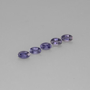 캐럿 천연 바이올렛 블루 아이올라이트 보석, 타원형 컷, 5×3.1 mm, VS