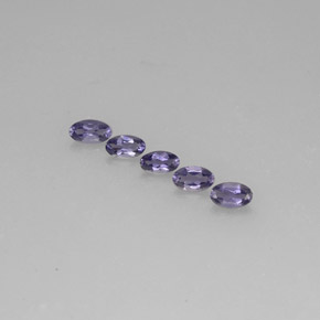 캐럿 천연 바이올렛 블루 아이올라이트 보석, 타원형 컷, 5.1×3.1 mm, VS