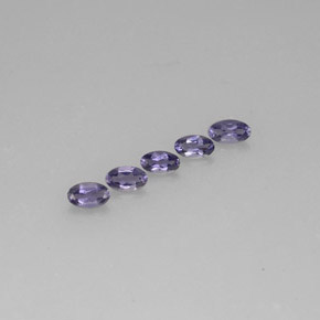 캐럿 천연 바이올렛 블루 아이올라이트 보석, 타원형 컷, 5.1×3.1 mm, VS