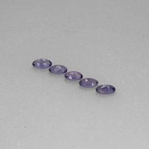 캐럿 천연 바이올렛 블루 아이올라이트 보석, 타원형 컷, 5.1×3.1 mm, VS