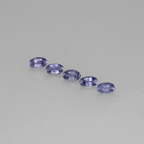 캐럿 천연 바이올렛 블루 아이올라이트 보석, 타원형 컷, 5.1×3.2 mm, VS