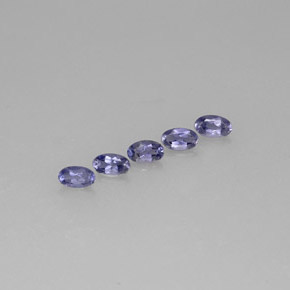 캐럿 천연 바이올렛 블루 아이올라이트 보석, 타원형 컷, 5.1×3.2 mm, VS
