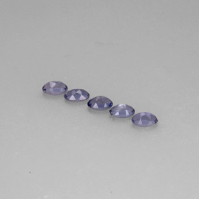 캐럿 천연 바이올렛 블루 아이올라이트 보석, 타원형 컷, 5.1×3.2 mm, VS
