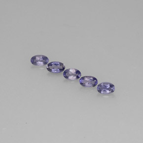 캐럿 천연 바이올렛 블루 아이올라이트 보석, 타원형 컷, 5.1×3.2 mm, VS