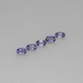 캐럿 천연 바이올렛 블루 아이올라이트 보석, 타원형 컷, 5.1×3.2 mm, VS