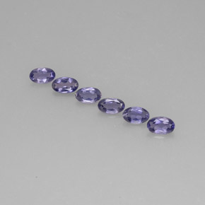 1.22캐럿 천연 바이올렛 블루 아이올라이트, 타원형 컷, 5×3.3 mm, VS