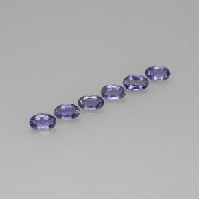 1.22캐럿 천연 바이올렛 블루 아이올라이트, 타원형 컷, 5×3.3 mm, VS
