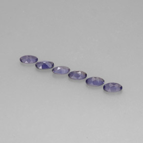 1.22캐럿 천연 바이올렛 블루 아이올라이트, 타원형 컷, 5×3.3 mm, VS