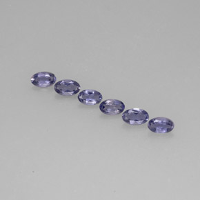 캐럿 천연 바이올렛 블루 아이올라이트 보석, 타원형 컷, 5.2×3.2 mm, VS