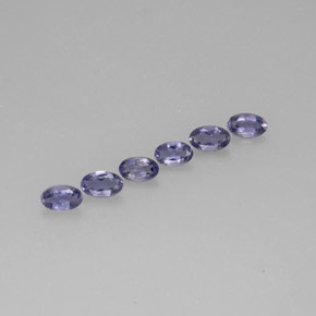 캐럿 천연 바이올렛 블루 아이올라이트 보석, 타원형 컷, 5.2×3.2 mm, VS