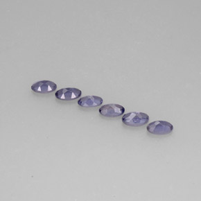 캐럿 천연 바이올렛 블루 아이올라이트 보석, 타원형 컷, 5.2×3.2 mm, VS