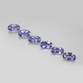 캐럿 천연 바이올렛 블루 아이올라이트 보석, 타원형 컷, 5.1×3.2 mm, VS