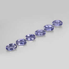 캐럿 천연 바이올렛 블루 아이올라이트 보석, 타원형 컷, 5.1×3.2 mm, VS