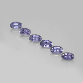 캐럿 천연 바이올렛 블루 아이올라이트 보석, 타원형 컷, 5.2×3.1 mm, VS