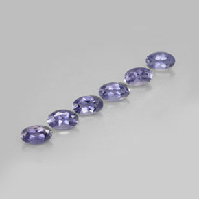 캐럿 천연 바이올렛 블루 아이올라이트 보석, 타원형 컷, 5.2×3.1 mm, VS