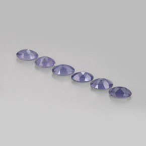 캐럿 천연 바이올렛 블루 아이올라이트 보석, 타원형 컷, 5.2×3.1 mm, VS
