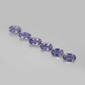 캐럿 천연 바이올렛 블루 아이올라이트 보석, 타원형 컷, 5×3.1 mm, VS