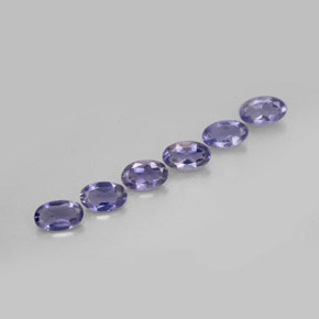 캐럿 천연 바이올렛 블루 아이올라이트 보석, 타원형 컷, 5×3.1 mm, VS