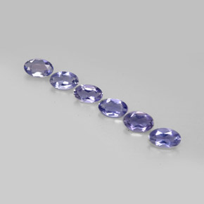 캐럿 천연 바이올렛 블루 아이올라이트 보석, 타원형 컷, 4.8×3 mm, VS