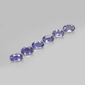 캐럿 천연 바이올렛 블루 아이올라이트 보석, 타원형 컷, 4.8×3 mm, VS