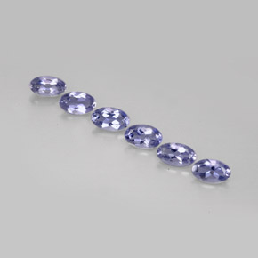 캐럿 천연 바이올렛 블루 아이올라이트 보석, 타원형 컷, 4.9×2.8 mm, VS