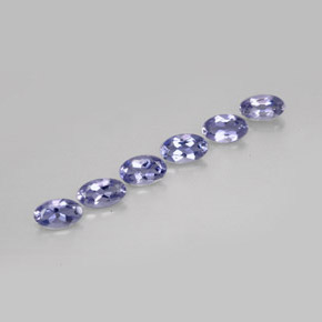 캐럿 천연 바이올렛 블루 아이올라이트 보석, 타원형 컷, 4.9×2.8 mm, VS