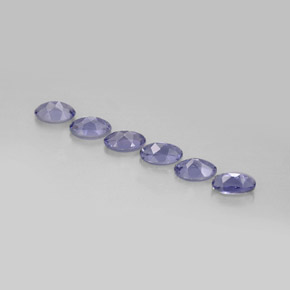 캐럿 천연 바이올렛 블루 아이올라이트 보석, 타원형 컷, 4.9×2.8 mm, VS