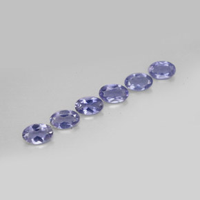 캐럿 천연 바이올렛 블루 아이올라이트 보석, 타원형 컷, 5×3.2 mm, VS