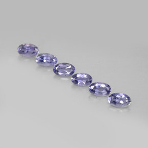 캐럿 천연 바이올렛 블루 아이올라이트 보석, 타원형 컷, 5×3.2 mm, VS