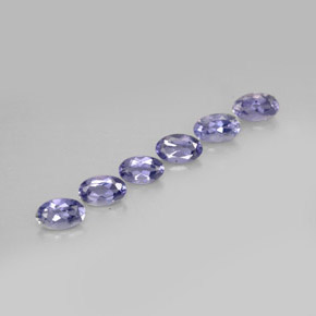 캐럿 천연 바이올렛 블루 아이올라이트 보석, 타원형 컷, 5×3.2 mm, VS