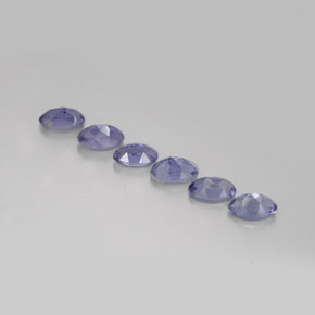 캐럿 천연 바이올렛 블루 아이올라이트 보석, 타원형 컷, 5×3.2 mm, VS