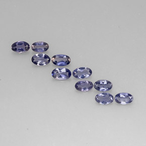 캐럿 천연 바이올렛 블루 아이올라이트 보석, 타원형 컷, 5.1×3.3 mm, VS
