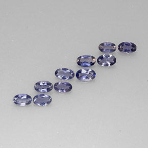 캐럿 천연 바이올렛 블루 아이올라이트 보석, 타원형 컷, 5.1×3.3 mm, VS