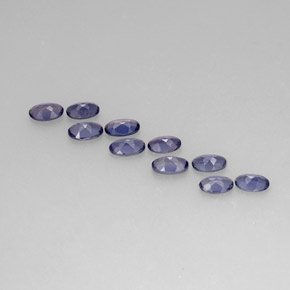 캐럿 천연 바이올렛 블루 아이올라이트 보석, 타원형 컷, 5.1×3.3 mm, VS