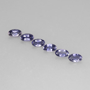 캐럿 천연 바이올렛 블루 아이올라이트 보석, 타원형 컷, 5.2×3.1 mm, VS