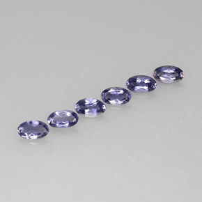 캐럿 천연 바이올렛 블루 아이올라이트 보석, 타원형 컷, 5.2×3.1 mm, VS