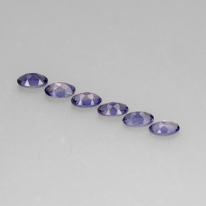 캐럿 천연 바이올렛 블루 아이올라이트 보석, 타원형 컷, 5.2×3.1 mm, VS