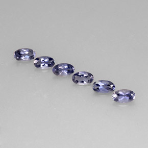 캐럿 천연 바이올렛 블루 아이올라이트 보석, 타원형 컷, 1.2×5.1 mm, VS
