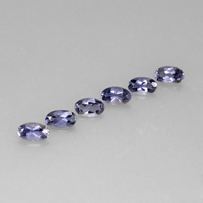 캐럿 천연 바이올렛 블루 아이올라이트 보석, 타원형 컷, 1.2×5.1 mm, VS