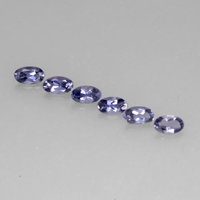 캐럿 천연 바이올렛 블루 아이올라이트 보석, 타원형 컷, 5.1×3.1 mm, VS